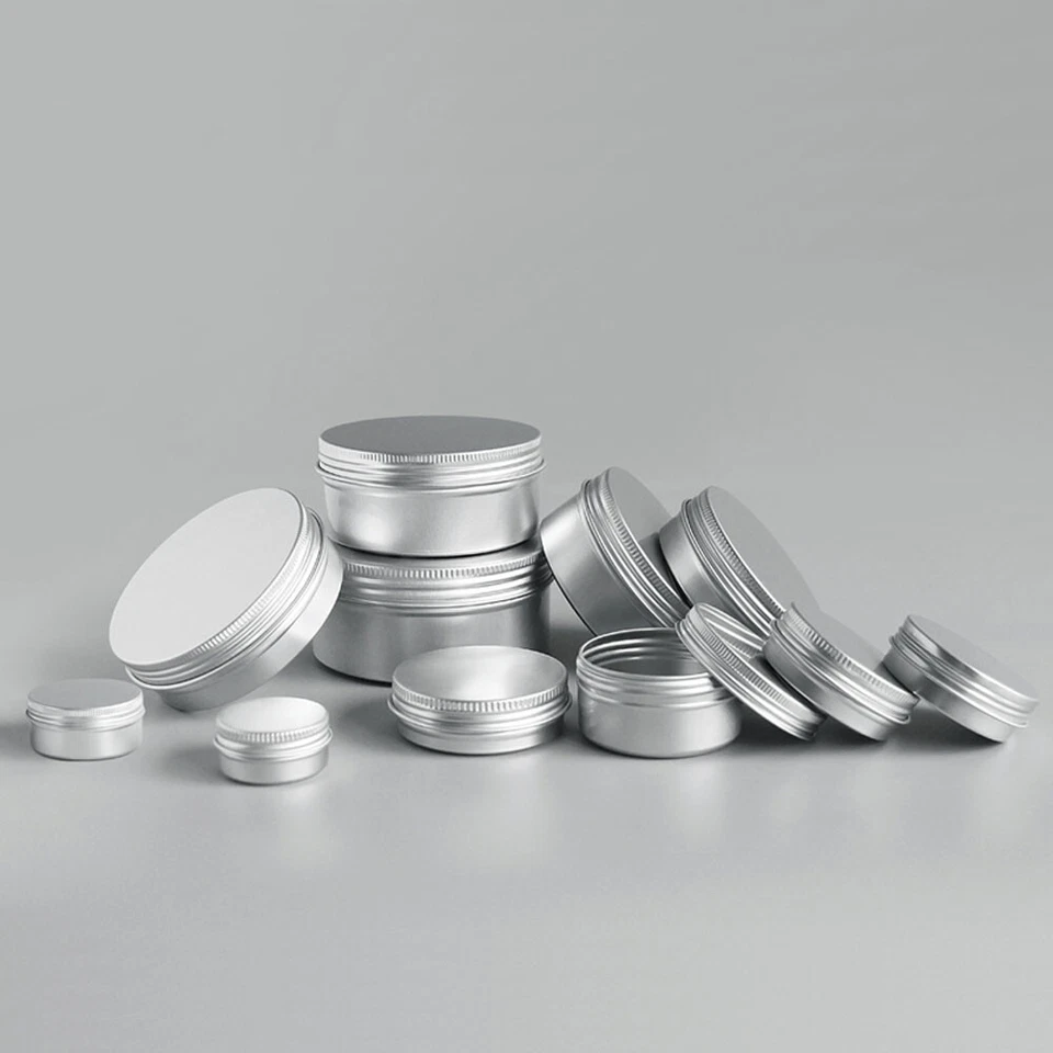 Aluminum Tin Jars Metal Empty Storage Box DIY Cosmetic Packaging Case 10g-250g - Image 3 view 1